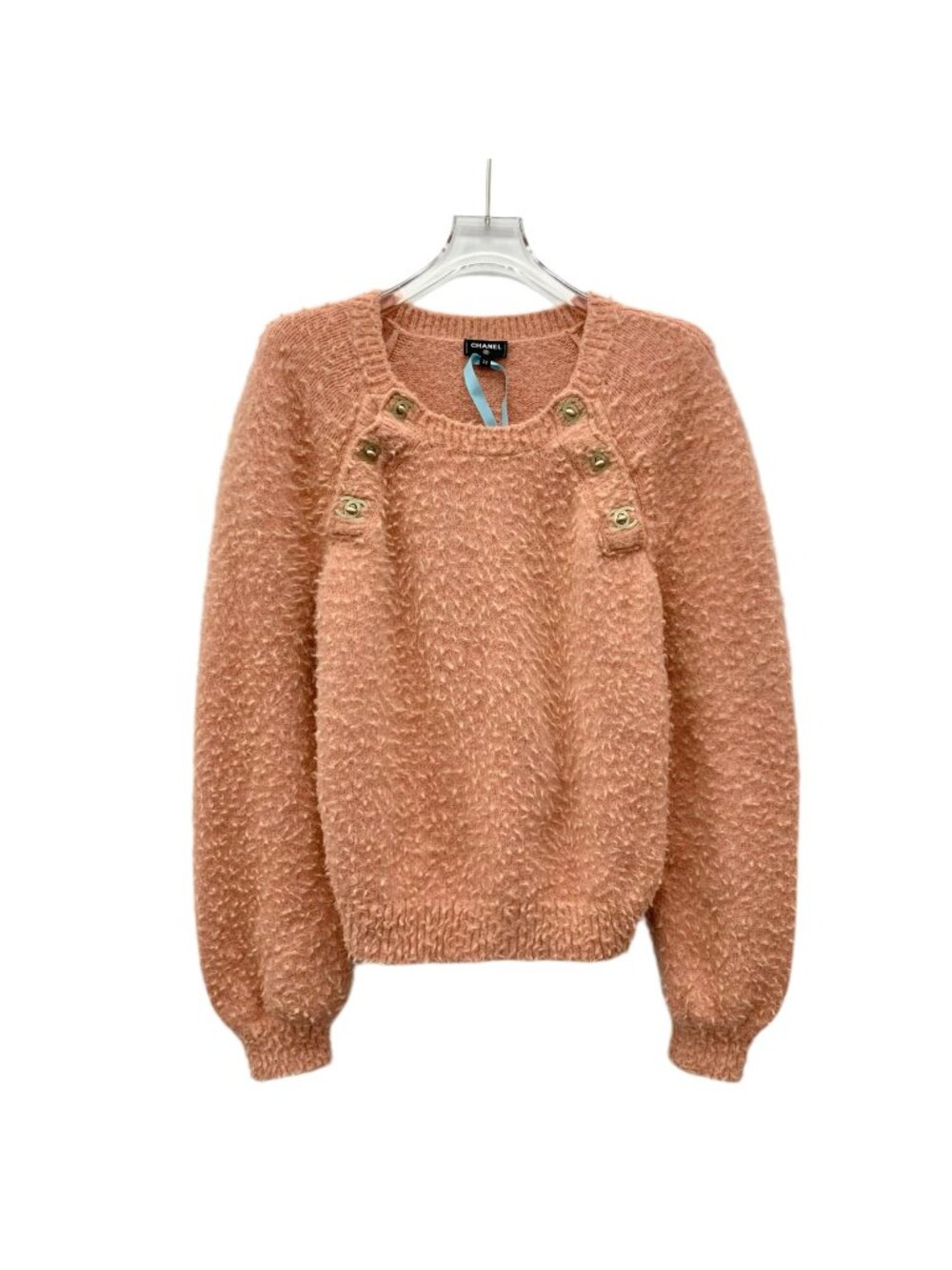 Chanel Orange Alpaca Wool Knit Sweater